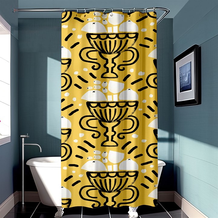 Trophy Beers Glass Drink Shower Curtain 36  x 72  (Stall) 