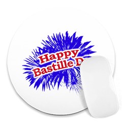 Happy Bastille Day Graphic Logo Round Mousepads by dflcprints