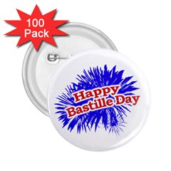 Happy Bastille Day Graphic Logo 2 25  Buttons (100 Pack)  by dflcprints