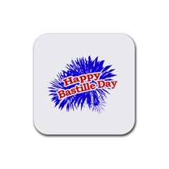 Happy Bastille Day Graphic Logo Rubber Coaster (square)  by dflcprints