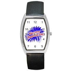 Happy Bastille Day Graphic Logo Barrel Style Metal Watch by dflcprints