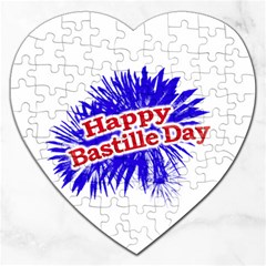 Happy Bastille Day Graphic Logo Jigsaw Puzzle (heart) by dflcprints