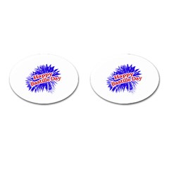 Happy Bastille Day Graphic Logo Cufflinks (oval) by dflcprints