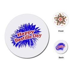 Happy Bastille Day Graphic Logo Playing Cards (round)  by dflcprints