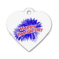 Happy Bastille Day Graphic Logo Dog Tag Heart (one Side) by dflcprints