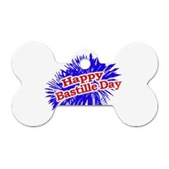 Happy Bastille Day Graphic Logo Dog Tag Bone (two Sides) by dflcprints