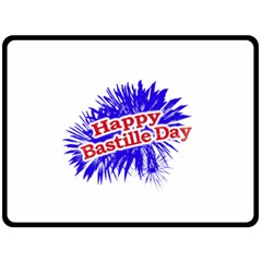 Happy Bastille Day Graphic Logo Fleece Blanket (large)  by dflcprints