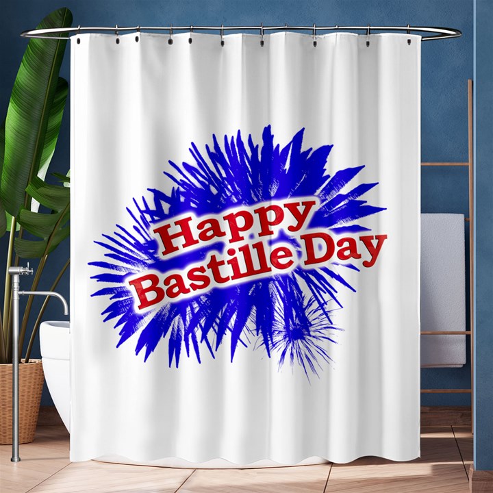 Happy Bastille Day Graphic Logo Shower Curtain 60  x 72  (Medium) 