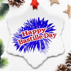 Happy Bastille Day Graphic Logo Snowflake Ornament (two Sides) by dflcprints