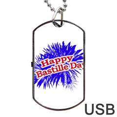 Happy Bastille Day Graphic Logo Dog Tag Usb Flash (two Sides) by dflcprints