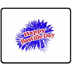 Happy Bastille Day Graphic Logo Double Sided Fleece Blanket (medium)  by dflcprints