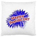 Happy Bastille Day Graphic Logo Large Flano Cushion Case (One Side) Front