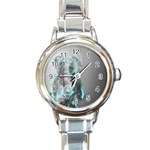 Dog Round Italian Charm Watch Front