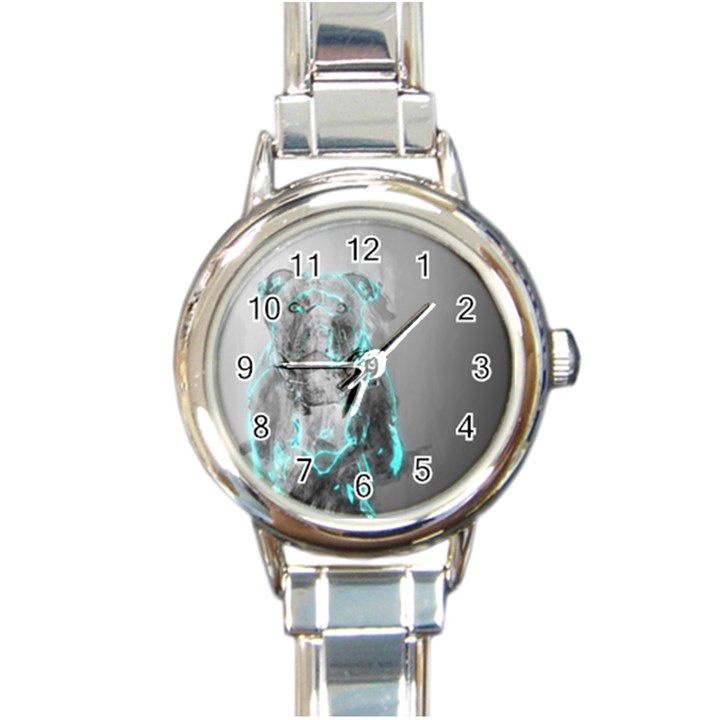 Dog Round Italian Charm Watch