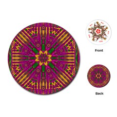 Feather Stars Mandala Pop Art Playing Cards (round)  by pepitasart