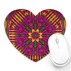 Feather Stars Mandala Pop Art Heart Mousepads by pepitasart