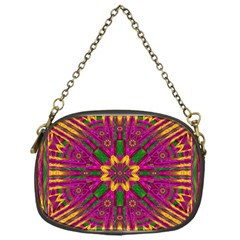 Feather Stars Mandala Pop Art Chain Purses (one Side)  by pepitasart