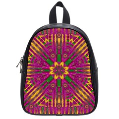 Feather Stars Mandala Pop Art School Bags (small)  by pepitasart