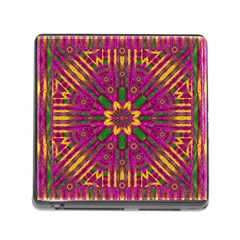 Feather Stars Mandala Pop Art Memory Card Reader (square) by pepitasart