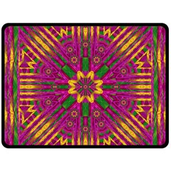 Feather Stars Mandala Pop Art Fleece Blanket (large)  by pepitasart