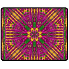 Feather Stars Mandala Pop Art Fleece Blanket (medium)  by pepitasart