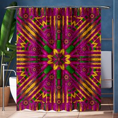 Feather Stars Mandala Pop Art Shower Curtain 60  X 72  (medium)  by pepitasart