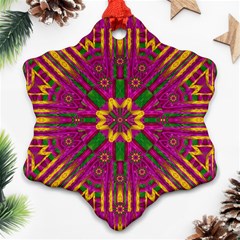 Feather Stars Mandala Pop Art Ornament (snowflake) by pepitasart