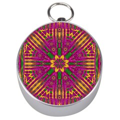 Feather Stars Mandala Pop Art Silver Compasses by pepitasart