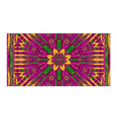 Feather Stars Mandala Pop Art Satin Wrap by pepitasart