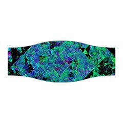 Blue And Green Tiles On Black Background Stretchable Headband