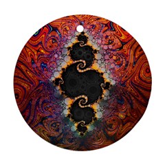 The Eye Of Julia, A Rainbow Fractal Paint Swirl Ornament (round) by jayaprime