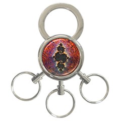 The Eye Of Julia, A Rainbow Fractal Paint Swirl 3-ring Key Chains by jayaprime