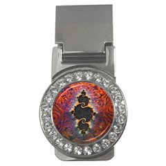 The Eye Of Julia, A Rainbow Fractal Paint Swirl Money Clips (cz)  by jayaprime