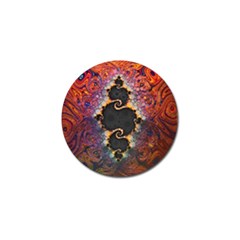 The Eye Of Julia, A Rainbow Fractal Paint Swirl Golf Ball Marker by jayaprime