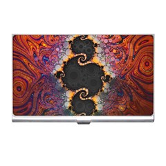 The Eye Of Julia, A Rainbow Fractal Paint Swirl Business Card Holders by jayaprime