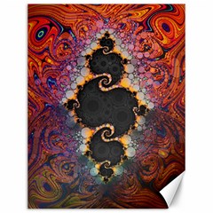 The Eye Of Julia, A Rainbow Fractal Paint Swirl Canvas 12  X 16   by jayaprime