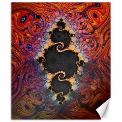 The Eye Of Julia, A Rainbow Fractal Paint Swirl Canvas 20  X 24   by jayaprime