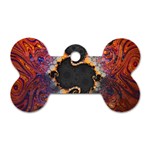 The Eye Of Julia, A Rainbow Fractal Paint Swirl Dog Tag Bone (One Side) Front