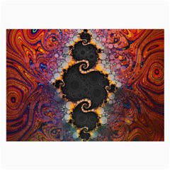 The Eye Of Julia, A Rainbow Fractal Paint Swirl Large Glasses Cloth by jayaprime