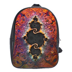 The Eye Of Julia, A Rainbow Fractal Paint Swirl School Bags(large)  by jayaprime