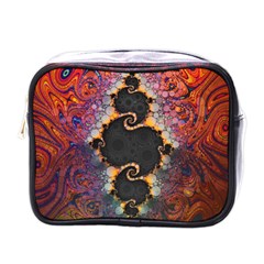 The Eye Of Julia, A Rainbow Fractal Paint Swirl Mini Toiletries Bags by jayaprime