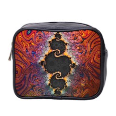 The Eye Of Julia, A Rainbow Fractal Paint Swirl Mini Toiletries Bag 2-side by jayaprime