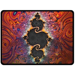 The Eye Of Julia, A Rainbow Fractal Paint Swirl Fleece Blanket (large)  by jayaprime