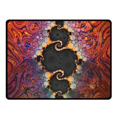 The Eye Of Julia, A Rainbow Fractal Paint Swirl Fleece Blanket (small) by jayaprime