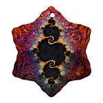 The Eye Of Julia, A Rainbow Fractal Paint Swirl Snowflake Ornament (Two Sides) Front