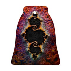 The Eye Of Julia, A Rainbow Fractal Paint Swirl Bell Ornament (two Sides) by jayaprime