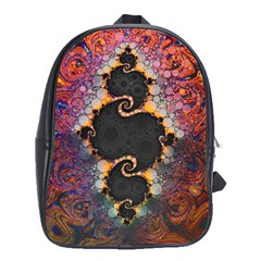 The Eye Of Julia, A Rainbow Fractal Paint Swirl School Bags (xl)  by jayaprime