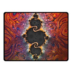 The Eye Of Julia, A Rainbow Fractal Paint Swirl Double Sided Fleece Blanket (small)  by jayaprime