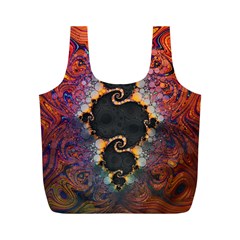 The Eye Of Julia, A Rainbow Fractal Paint Swirl Full Print Recycle Bags (m)  by jayaprime