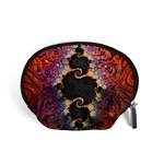 The Eye Of Julia, A Rainbow Fractal Paint Swirl Accessory Pouches (Small)  Front